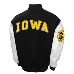 Black-White-Iowa-Hawkeyes-Full-Snap-Varsity-Jacket