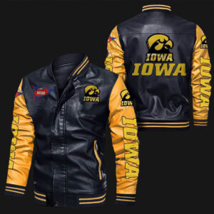 Black-Yellow-Iowa-Hawkeyes-Leather-Bomber-Jacket