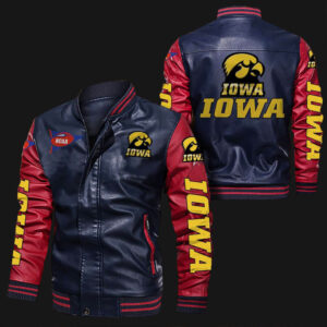 Blue-Red-Iowa-Hawkeyes-Leather-Bomber-Jacket