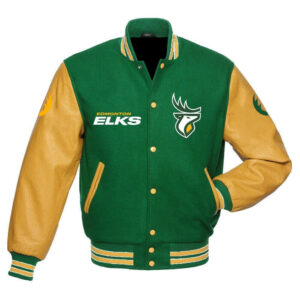 CFL-Edmonton-Elks-Green-And-Yellow-Varsity-Jacket