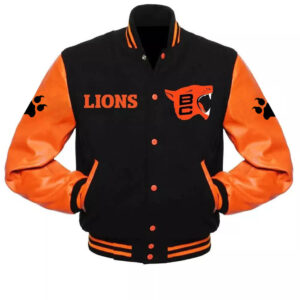 CFL-Team-BC-Lions-Black-And-Orange-Varsity-Jacket