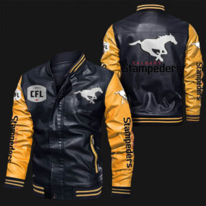 Calgary-Stampeders-Black-Yellow-CFL-Bomber-Leather-Jacket