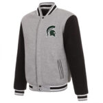 Gray-Black-NCAA-Michigan-State-Spartans-Wool-Jacket