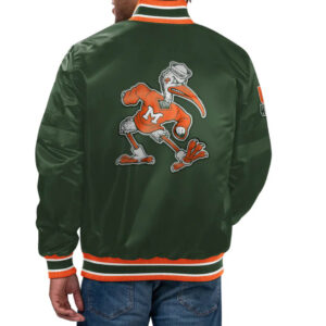 Green Miami Hurricanes Classic Satin Jacket