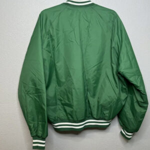 Green Miami Hurricanes Satin Snap Up Jacket