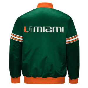 Miami Hurricanes Draft Pick Green Satin Jacket