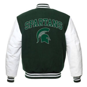 Michigan-State-Spartans-Green-And-White-Varsity-Jacket