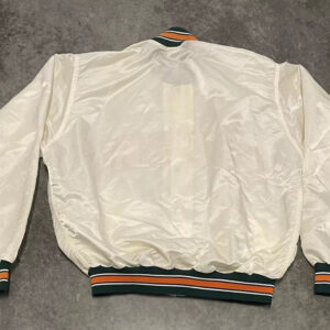 University Of Miami Hurricanes White Satin Jacket