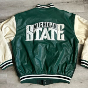 Vintage-Green-White-Michigan-State-Varsity-Jacket