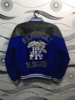 Vintage Kentucky Wildcats Black Blue Leather Jacket