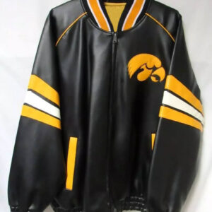 Vintage NCAA Iowa Hawkeyes Leather Jacket