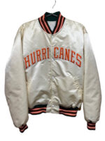 Vintage University of Miami Hurricanes White Satin Jacket