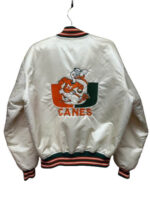 Vintage University of Miami Hurricanes White Satin Jacket