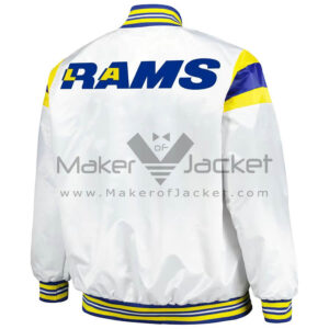 White-Los-Angeles-Rams-Full-Snap-Satin-Jacket