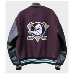 Anaheim Mighty Ducks Purple Black NHL Varsity Jacket