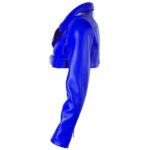 Women's-Biker-Short-Style-Blue-Leather-Jacket