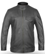Men's-Shia-Labeouf-Transformers-Gray-Leather-Jacket