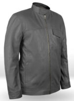 Men's-Shia-Labeouf-Transformers-Gray-Leather-Jacket