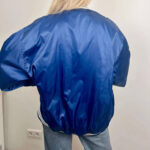 Blue New York Yankees Bomber Satin Jacket