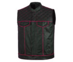 Men's-Black-Pink-Quilted-Style-Leather-Vest