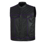 Men's-Black-Purple-Quilted-Style-Leather-Vest