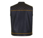 Men's-Black-Yellow-Quilted-Style-Leather-Vest