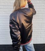 New York Yankees Black Bomber Satin Jacket