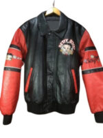 Betty Boop American Toons Flower Power Black Leather Jacket
