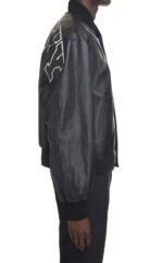 Givenchy Back Logo Leather Bomber Jacket