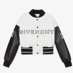 Givenchy Black White Cropped Leather Jacket
