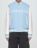 Givenchy Sky Blue White Varsity Bomber Jacket