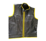 Men's-Black-And-Yellow-Leather-Vest