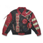 Vintage 90s Boxing Knockout World Champ Leather Jacket
