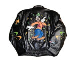 Vtg-Disney-Goofy-Nascar-500-Daytona-Black-Leather-Jacket